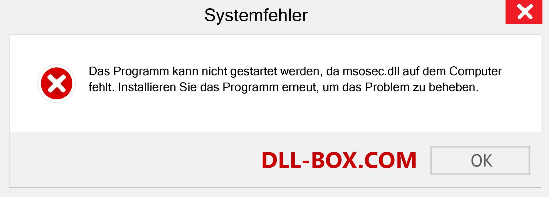 msosec.dll-Datei fehlt?. Download für Windows 7, 8, 10 - Fix msosec dll Missing Error unter Windows, Fotos, Bildern