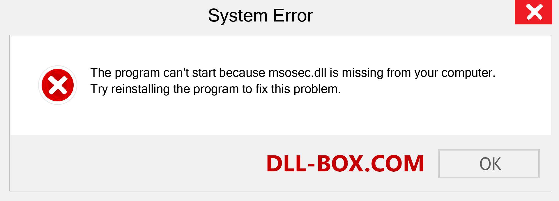  msosec.dll file is missing?. Download for Windows 7, 8, 10 - Fix  msosec dll Missing Error on Windows, photos, images