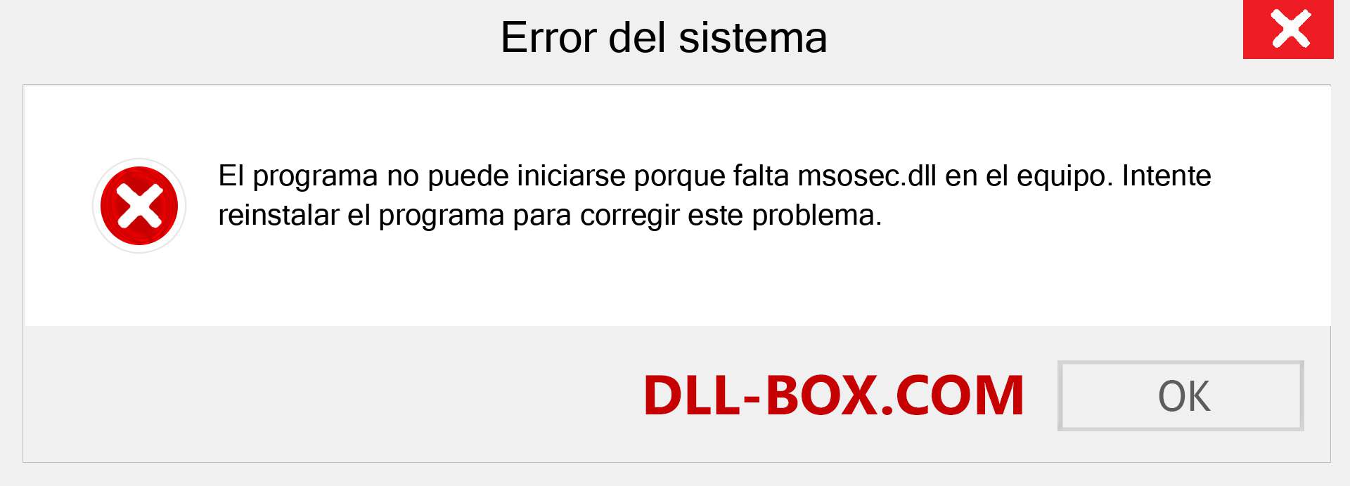 ¿Falta el archivo msosec.dll ?. Descargar para Windows 7, 8, 10 - Corregir msosec dll Missing Error en Windows, fotos, imágenes