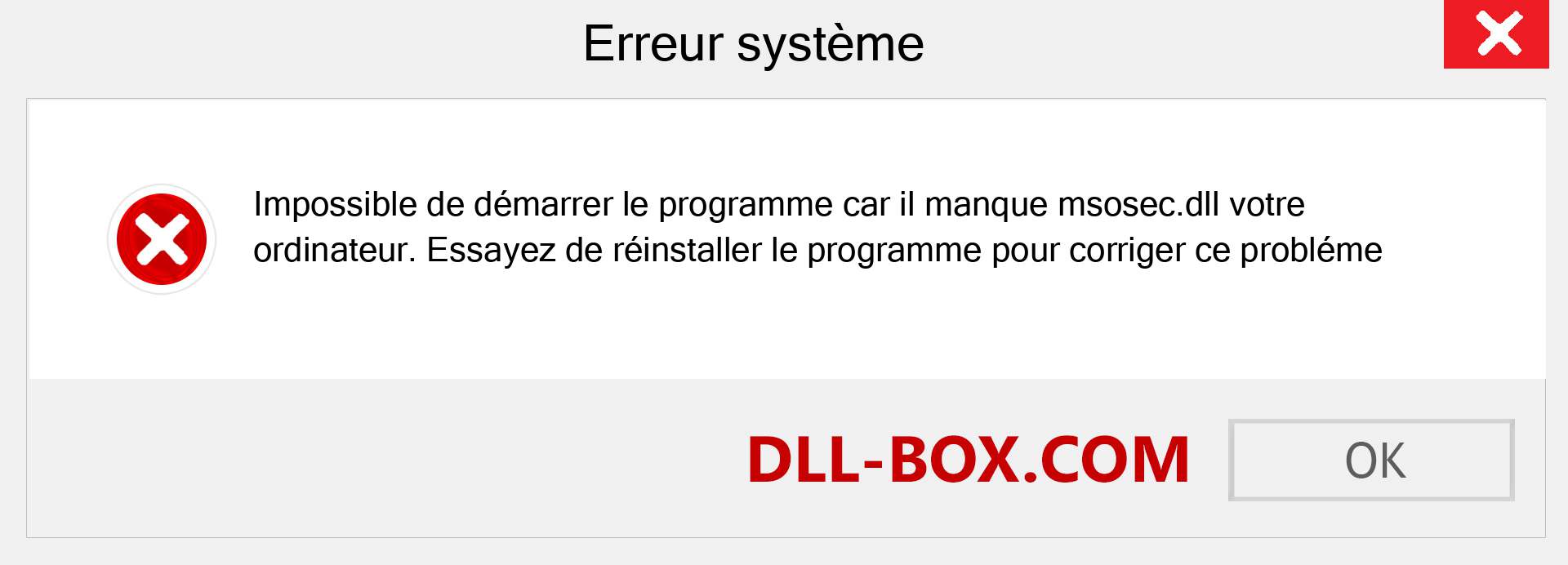 Le fichier msosec.dll est manquant ?. Télécharger pour Windows 7, 8, 10 - Correction de l'erreur manquante msosec dll sur Windows, photos, images